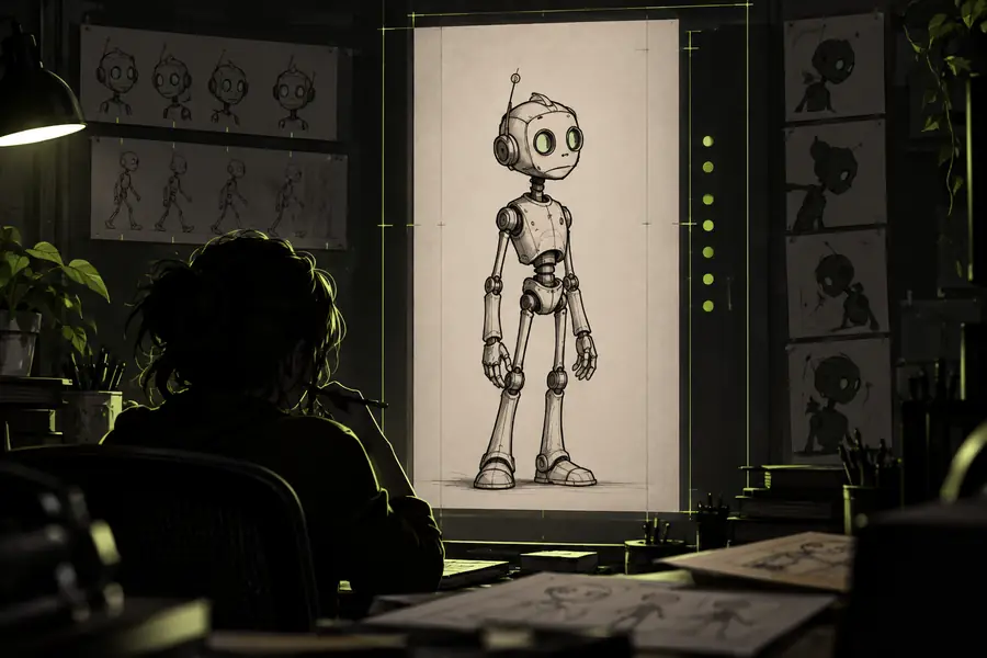 Animated character source frame before a speaking pass