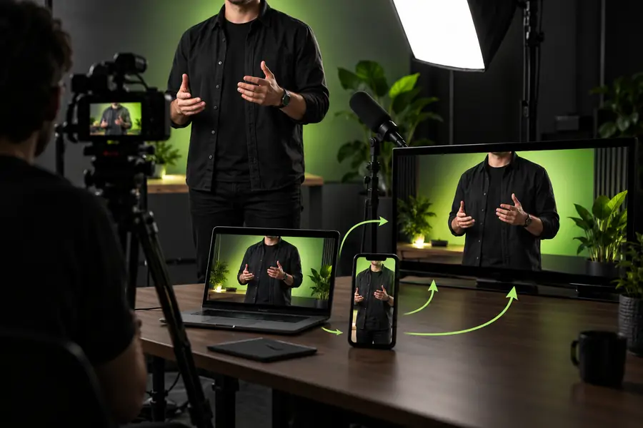 Video frame after a lip sync performance review