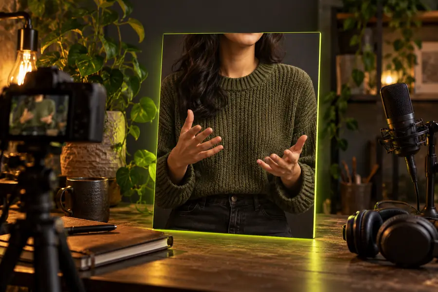 Illustration representing a portrait as the still-image input