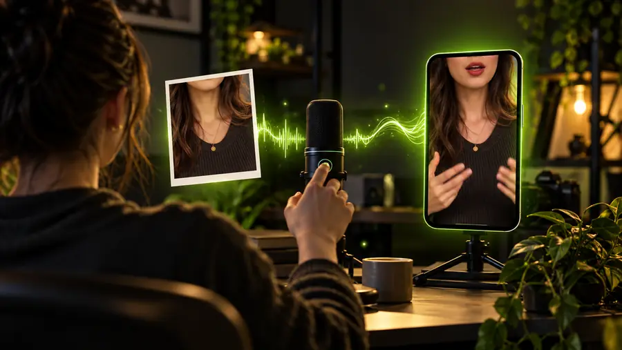 Illustration representing the intended talking-video result